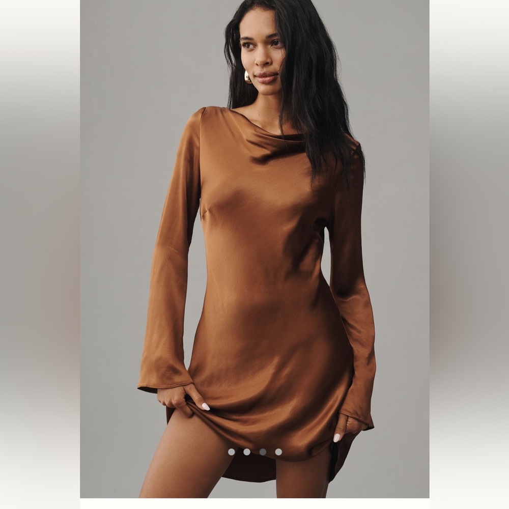 Anthropologie Copper Long Sleeve Dress